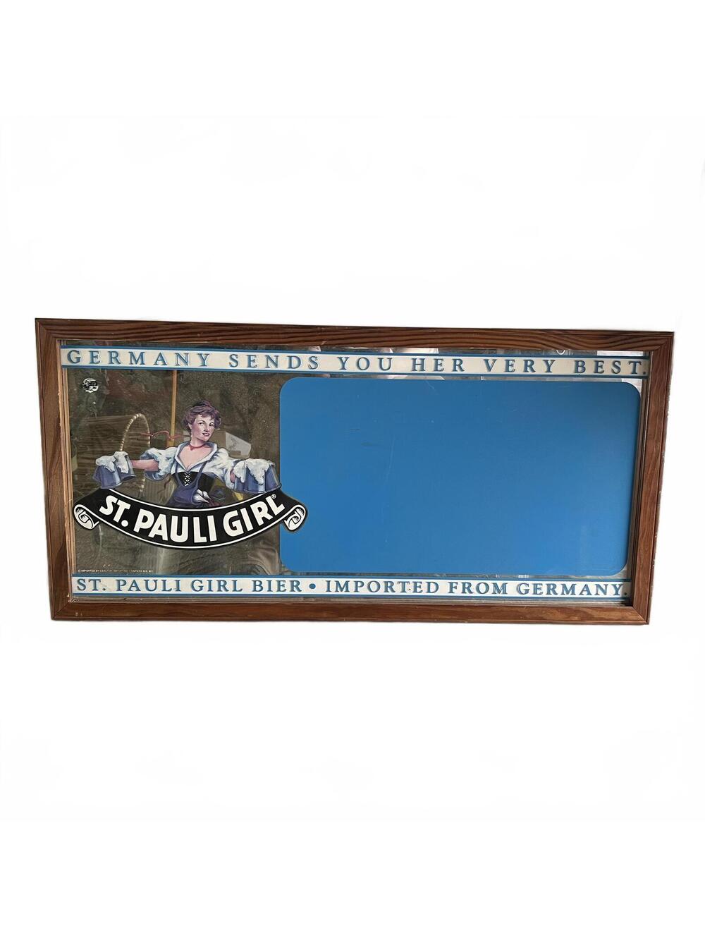 St. Pauli Girl Bier Mirror Sign - Imported from Germany